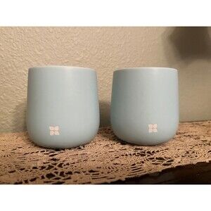 Pair of Pastel Turquoise Porcelain Waterdrop Cups